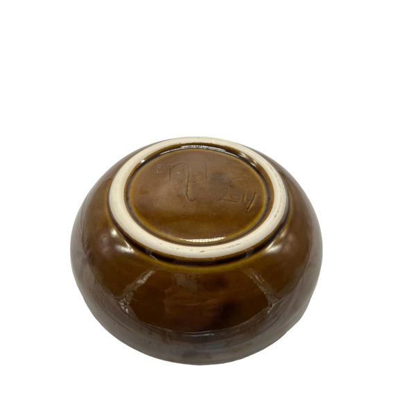 Brown Planter Handmade and Glazed Signed "Neher" Dated 2014 - Picture 4 of 4